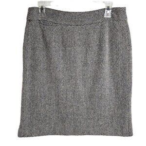 J. CREW Wool Tweed Skirt GRAY & BROWN size 8 Pencil Academia Preppy School Twee